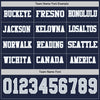 Custom Hockey Jersey – Triple Stripes Navy Silver White Long Sleeve – personalization font options