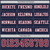 Custom Hockey Jersey – Triple Stripes Navy Cardinal White Long Sleeve – personalization font options