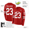Custom Hockey Jersey – Triple Stripes Red White Long Sleeve – product details