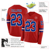 Custom Hockey Jersey – Triple Stripes Red Royal White Long Sleeve – product details