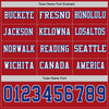 Custom Hockey Jersey – Triple Stripes Red Royal White Long Sleeve – personalization font options