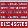 Custom Hockey Jersey – Triple Stripes Red White Royal Long Sleeve – personalization font options