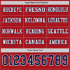 Custom Hockey Jersey – Triple Stripes Red Navy White Long Sleeve – personalization font options