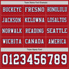 Custom Hockey Jersey – Triple Stripes Red White Navy Long Sleeve – personalization font options