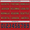 Custom Hockey Jersey – Triple Stripes Red Navy Old Gold Long Sleeve – personalization font options