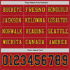 Custom Hockey Jersey – Triple Stripes Red Navy Gold Long Sleeve – personalization font options