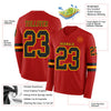 Custom Hockey Jersey – Triple Stripes Red Black Gold Long Sleeve – product details