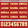 Custom Hockey Jersey – Triple Stripes Red White Gold Long Sleeve – personalization font options