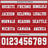 Custom Hockey Jersey – Triple Stripes Red White Gray Long Sleeve – personalization font options