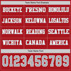 Custom Hockey Jersey – Triple Stripes Red Gray White Long Sleeve – personalization font options
