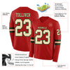 Custom Hockey Jersey – Triple Stripes Red Cream Green Long Sleeve – product details
