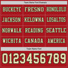 Custom Hockey Jersey – Triple Stripes Red Cream Green Long Sleeve – personalization font options