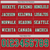 Custom Hockey Jersey – Triple Stripes Red Kelly Green White Long Sleeve – personalization font options