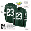 Custom Hockey Jersey – Triple Stripes Green White Long Sleeve – product details