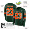 Custom Hockey Jersey – Triple Stripes Green Orange White Long Sleeve – product details