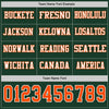 Custom Hockey Jersey – Triple Stripes Green Orange White Long Sleeve – personalization font options