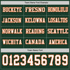 Custom Hockey Jersey – Triple Stripes Green White Orange Long Sleeve – personalization font options