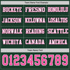 Custom Hockey Jersey – Triple Stripes Green Pink White Long Sleeve – personalization font options