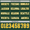 Custom Hockey Jersey – Triple Stripes Green Gold White Long Sleeve – personalization font options
