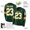 Custom Hockey Jersey – Triple Stripes Green White Gold Long Sleeve – product details