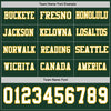 Custom Hockey Jersey – Triple Stripes Green White Gold Long Sleeve – personalization font options