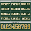 Custom Hockey Jersey – Triple Stripes Green Old Gold White Long Sleeve – personalization font options