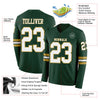 Custom Hockey Jersey – Triple Stripes Green White Old Gold Long Sleeve – product details