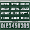 Custom Hockey Jersey – Triple Stripes Green Gray White Long Sleeve – personalization font options