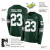 Custom Hockey Jersey – Triple Stripes Green White Gray Long Sleeve – product details