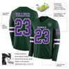 Custom Hockey Jersey – Triple Stripes Green Purple White Long Sleeve – product details