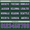Custom Hockey Jersey – Triple Stripes Green Purple White Long Sleeve – personalization font options