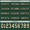 Custom Hockey Jersey – Triple Stripes Green Cream Black Long Sleeve – personalization font options