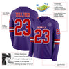Custom Hockey Jersey – Triple Stripes Purple Red White Long Sleeve – product details