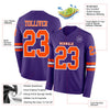 Custom Hockey Jersey – Triple Stripes Purple Orange White Long Sleeve – product details