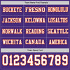Custom Hockey Jersey – Triple Stripes Purple White Orange Long Sleeve – personalization font options