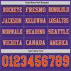 Custom Hockey Jersey – Triple Stripes Purple Orange Gray Long Sleeve – personalization font options