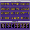 Custom Hockey Jersey – Triple Stripes Purple Black Old Gold Long Sleeve – personalization font options