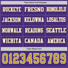 Custom Hockey Jersey – Triple Stripes Purple Old Gold White Long Sleeve – personalization font options