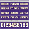 Custom Hockey Jersey – Triple Stripes Purple White Old Gold Long Sleeve – personalization font options