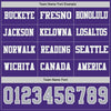 Custom Hockey Jersey – Triple Stripes Purple Gray White Long Sleeve – personalization font options