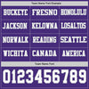 Custom Hockey Jersey – Triple Stripes Purple White Gray Long Sleeve – personalization font options