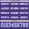 Custom Hockey Jersey – Triple Stripes Purple Light Blue White Long Sleeve – personalization font options