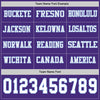 Custom Hockey Jersey – Triple Stripes Purple White Light Blue Long Sleeve – personalization font options