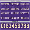 Custom Hockey Jersey – Triple Stripes Purple Cream Long Sleeve – personalization font options