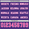Custom Hockey Jersey – Triple Stripes Purple Pink White Long Sleeve – personalization font options