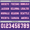 Custom Hockey Jersey – Triple Stripes Purple White Pink Long Sleeve – personalization font options