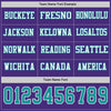 Custom Hockey Jersey – Triple Stripes Purple Teal White Long Sleeve – personalization font options