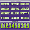 Custom Hockey Jersey – Triple Stripes Purple Neon Green White Long Sleeve – personalization font options