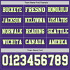 Custom Hockey Jersey – Triple Stripes Purple White Neon Green Long Sleeve – personalization font options