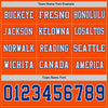 Custom Hockey Jersey – Triple Stripes Orange Royal White Long Sleeve – personalization font options